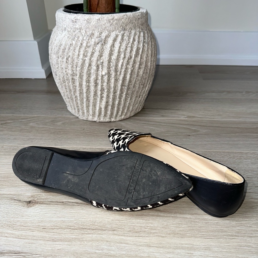 Nine West Black Houndstooth Abay Loarer Flats, Size 8 - Picture 5 of 5